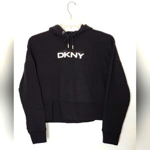 DKNY SPORT Snake-Embossed Logo Black Hoodie. SIze S